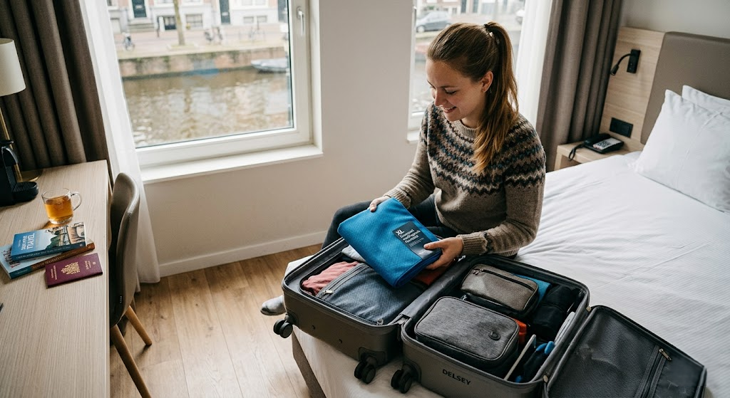 De perfecte match voor je reisbagage: de XL compacte microvezel reishanddoek